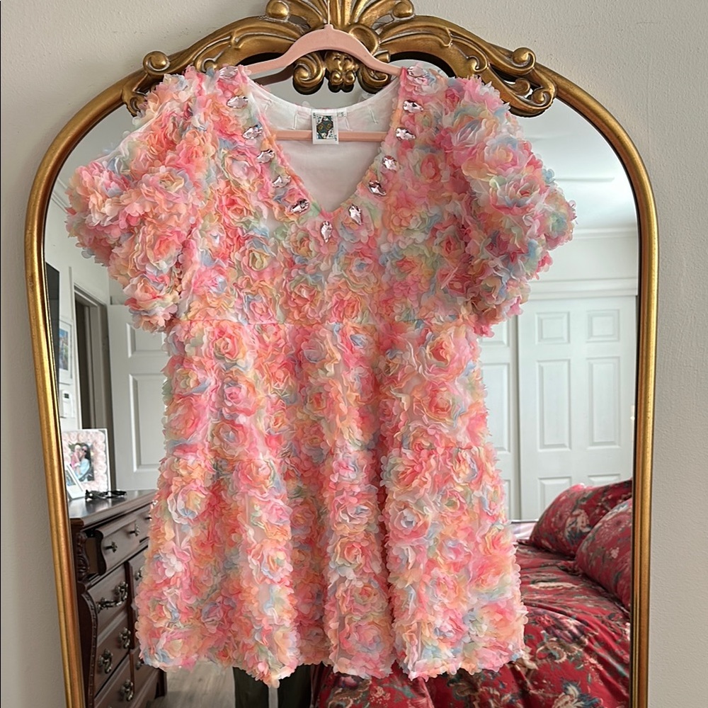 Queen of Sparkles floral multicolored dress - NWOT size Small